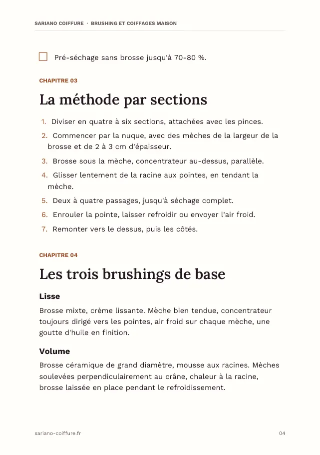 Aperçu de la page 4 de l'ebook Brushing et coiffages maison