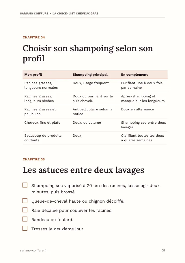 Aperçu de la page 5 de l'ebook La check-list cheveux gras