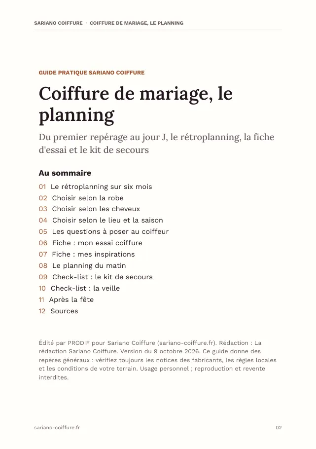 Aperçu de la page 2 de l'ebook Coiffure de mariage, le planning