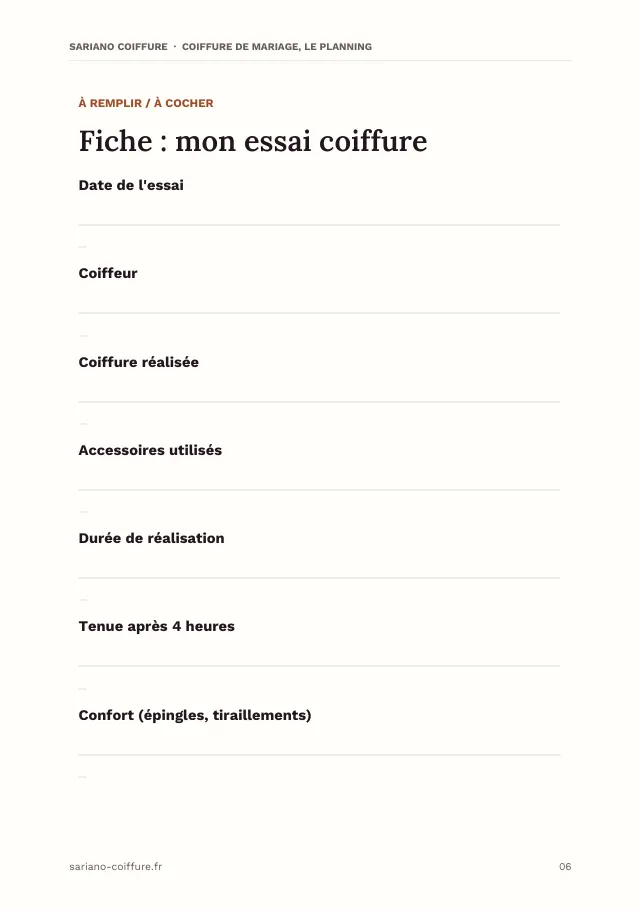 Aperçu de la page 6 de l'ebook Coiffure de mariage, le planning