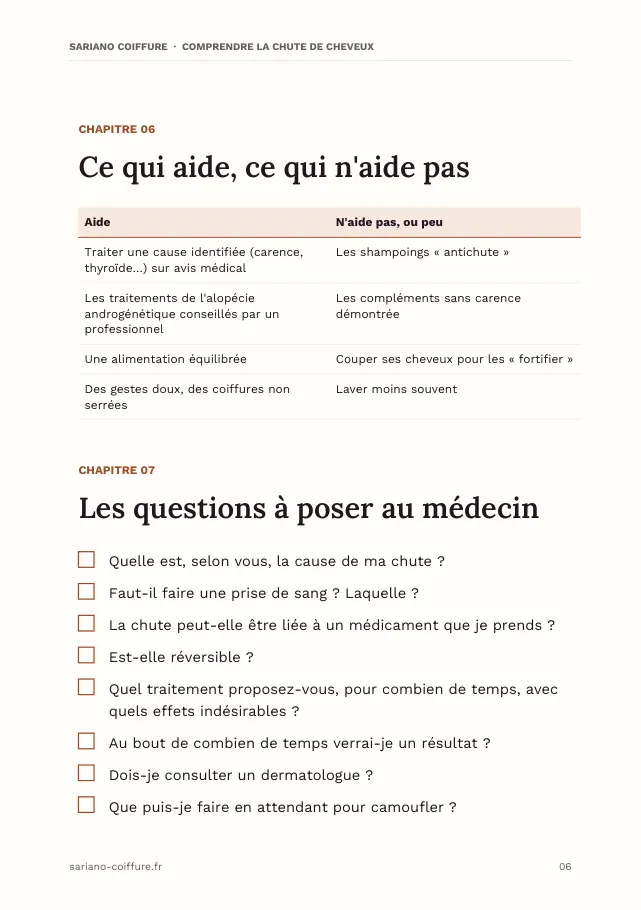 Aperçu de la page 6 de l'ebook Comprendre la chute de cheveux