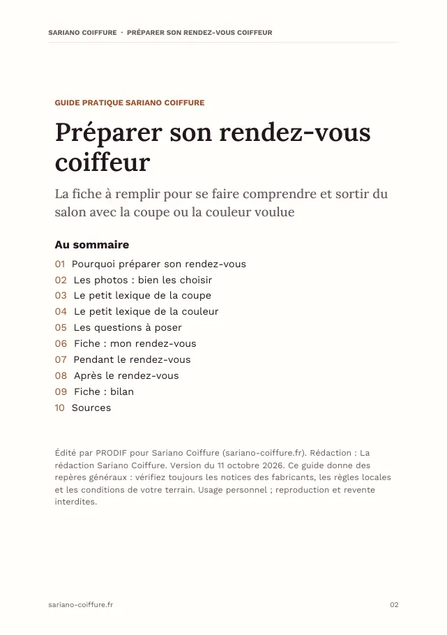Aperçu de la page 2 de l'ebook Préparer son rendez-vous coiffeur