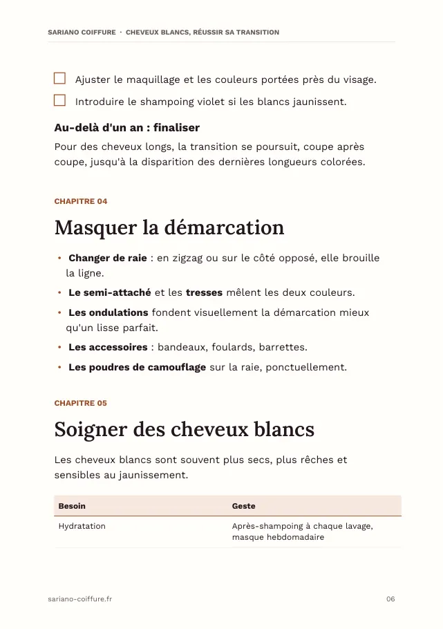 Aperçu de la page 6 de l'ebook Cheveux blancs, réussir sa transition